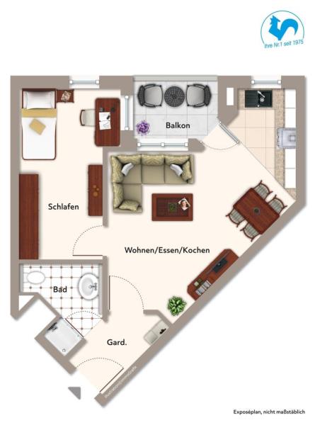 Einziehen, wohlfühlen oder investieren – charmante 2-Zimmer-Wohnung mit Balkon! - Grundriss (53223)