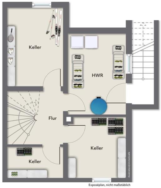 Renovieren Sie dieses tolle Reiheneckhaus mit Garten nach Ihren Wohnideen! - Untergeschoss (44480)