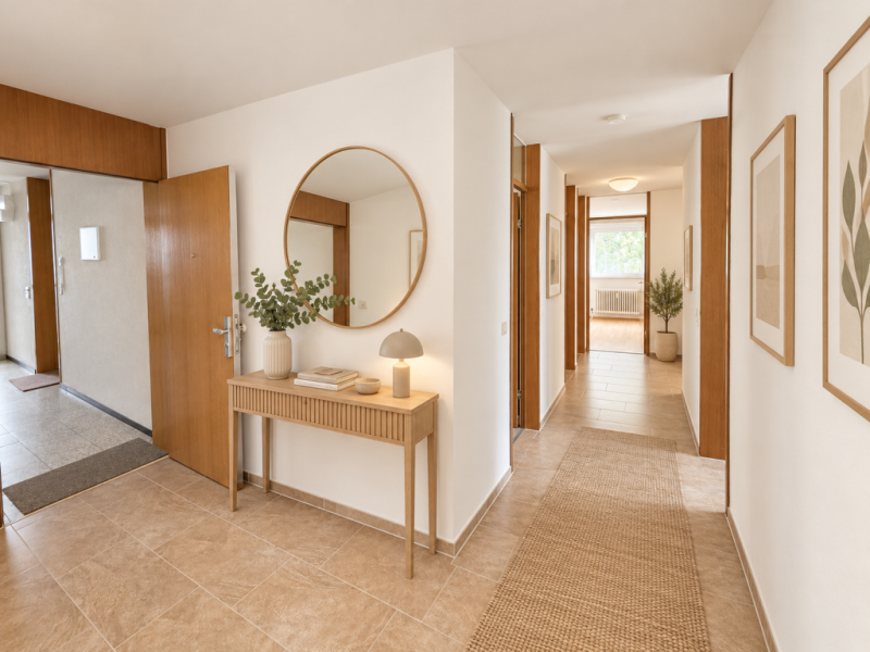 Attraktive 3 Zimmer-Wohnung mit Balkon, Stellplatz & Einbauküche in ruhiger Lage in Ostfildern-Ruit! - Flur (54613)