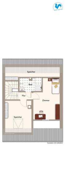 Familienfreundliches Reihenmittelhaus mit PV-Anlage, Balkon und Garten auf dem Biberacher Mittelberg - Grundriss DG (45602)