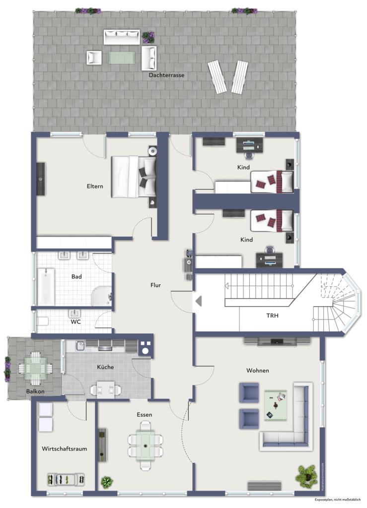 Exklusives Angebot! Ideales Wohn-/ Geschäftshaus für gehobene Ansprüche! - Grundriss (2. OG) (31104)