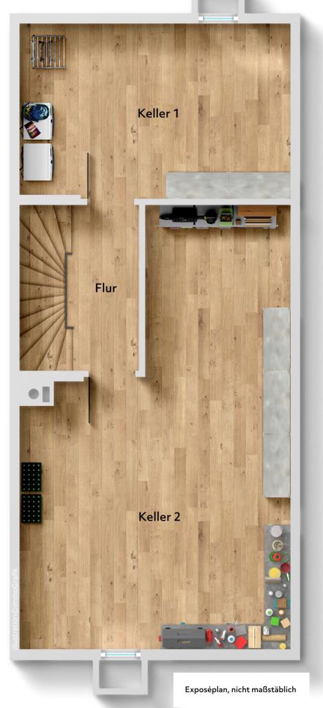 Familienparadies! Attraktives Reihenmittelhaus mit Terrasse & Garten! - Untergeschoss (40786)
