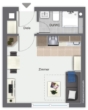 Grundriss - Für Pendler & Singles! 1 Zimmer-Wohnung in sonniger Wohnlage von Süßen!