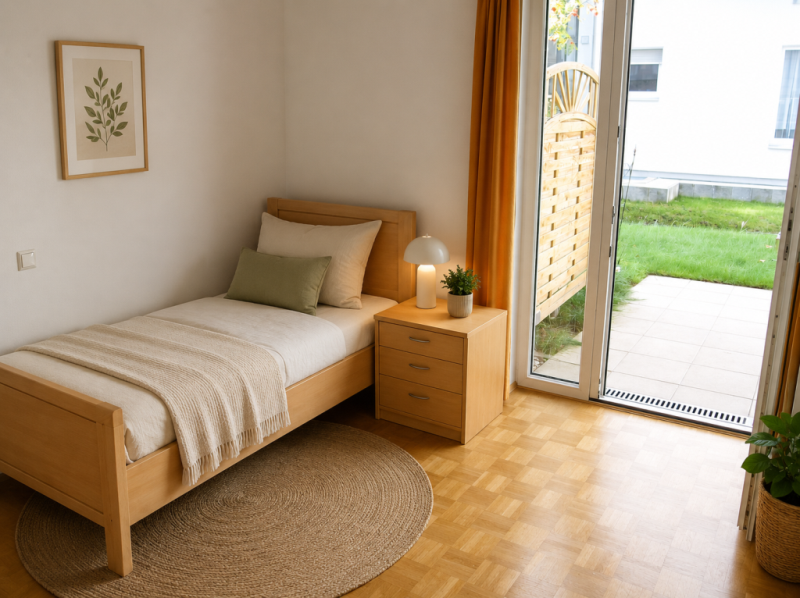 Sorgenfreies Wohnen! Attraktive 2,5 Zimmer-Wohnung mit sonniger Terrasse! - Schlafzimmer (46436)