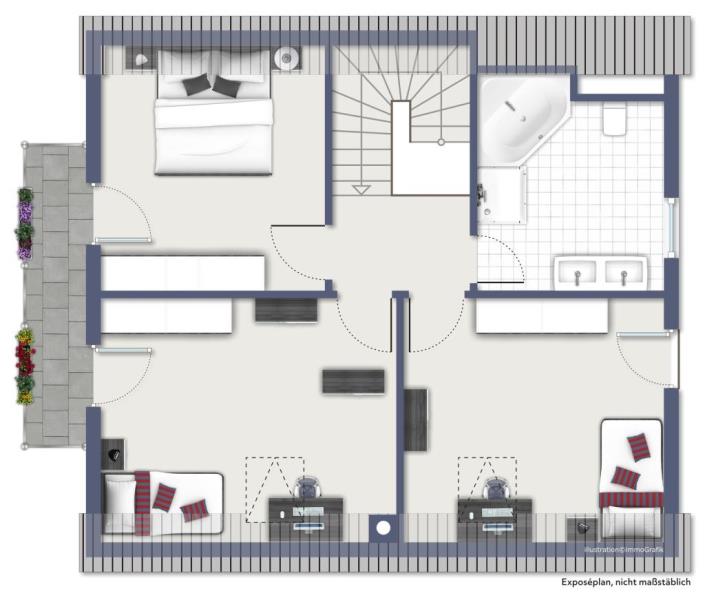 Freistehendes Einfamilienhaus mit Einliegerwohnung in ruhiger Lage von Denkendorf! - Dachgeschoss (51819)