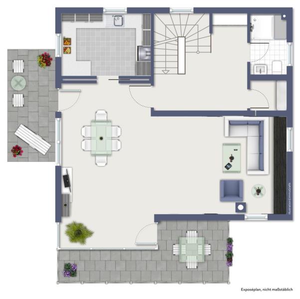 Freistehendes Einfamilienhaus mit Einliegerwohnung in ruhiger Lage von Denkendorf! - Erdgeschoss (51818)