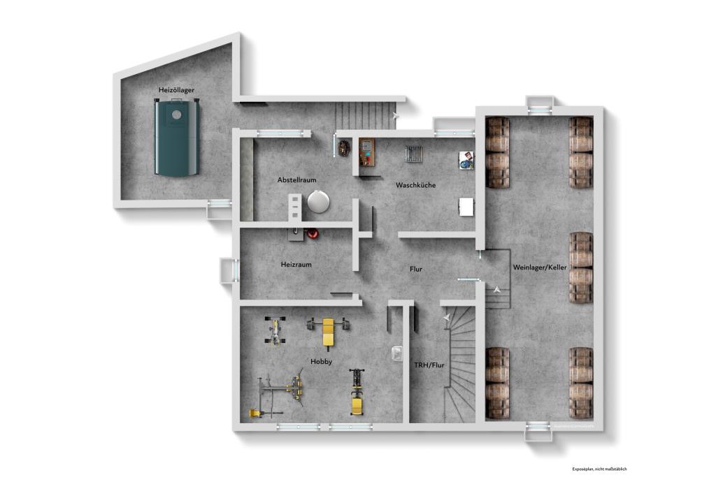 Ihr Familiendomizil! Freistehendes Einfamilienhaus mit Garten in Hessigheim! - Untergeschoss (40768)