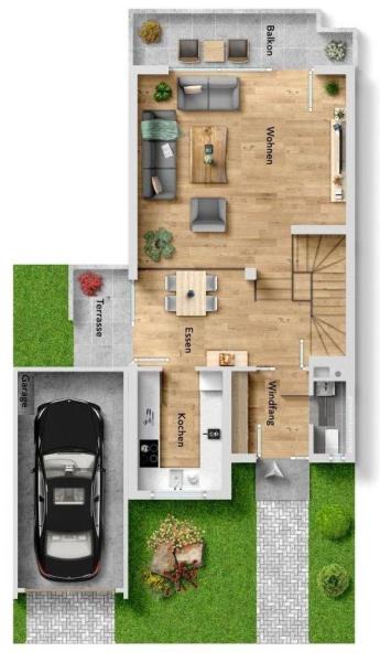 Platz für die ganze Familie! Attraktive Doppelhaushälfte mit großzügigem Garten in Plochingen! - Erdgeschoss (45977)