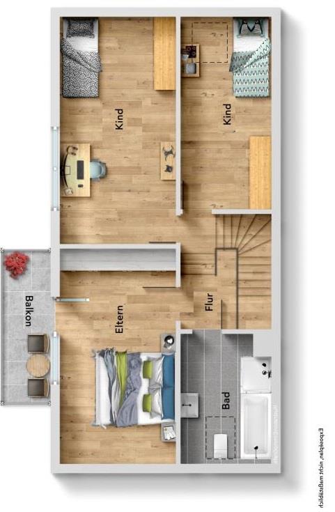 Ideal für Familien! Doppelhaushälfte mit viel Potenzial & großem Garten! - Obergeschoss (38149)