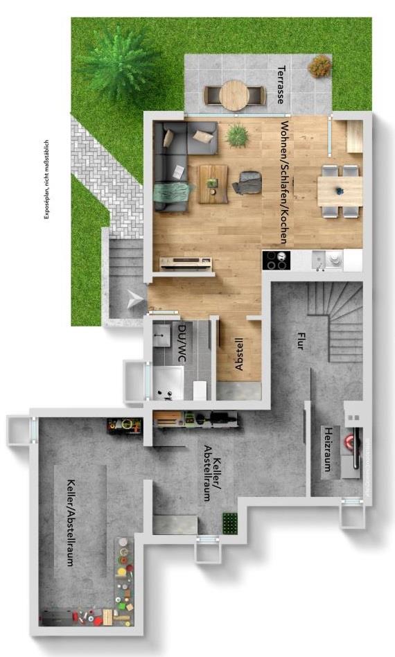 Ideal für Familien! Doppelhaushälfte mit viel Potenzial & großem Garten! - Untergeschoss (36424)