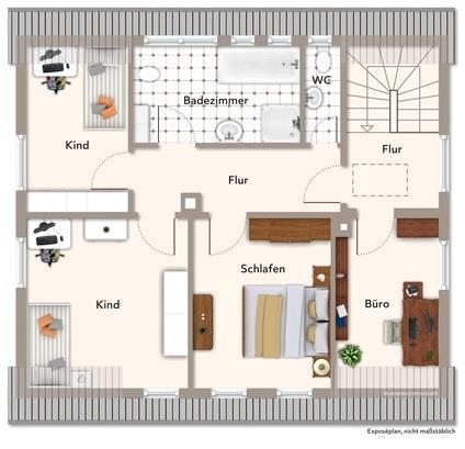 Wohnen im Grünen! Freistehendes Einfamilienhaus mit großem Garten in ruhiger Lage - Dachgeschoss (50594)