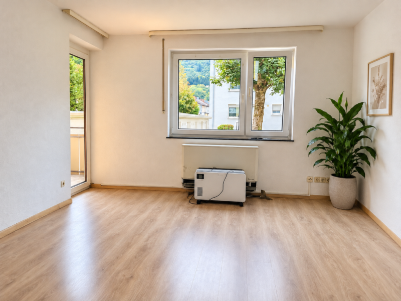 Sofort beziehbar! Gemütliche 2 Zimmer-Wohnung mit überdachtem Balkon! - Wohnzimmer (54869)