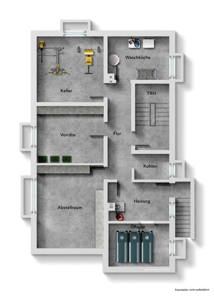 2. Familien unter 1. Dach! Attraktives Zweifamilienhaus in toller Wohnlage! - Grundriss Untergeschoss (37513)