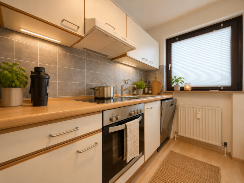 Gemütlicher Wohnflair! Ideale 2 Zimmer-Wohnung in sonniger Wohnlage! - Küche (48023)