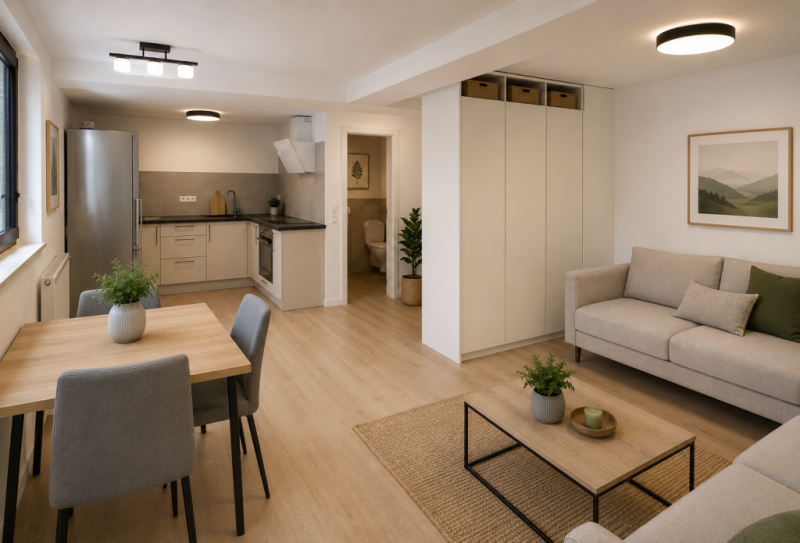 Kernsanierte 1 Zimmer-Wohnung mit moderner Ausstattung in Stuttgart! - Wohness/ -Schlafzimmer (51308)