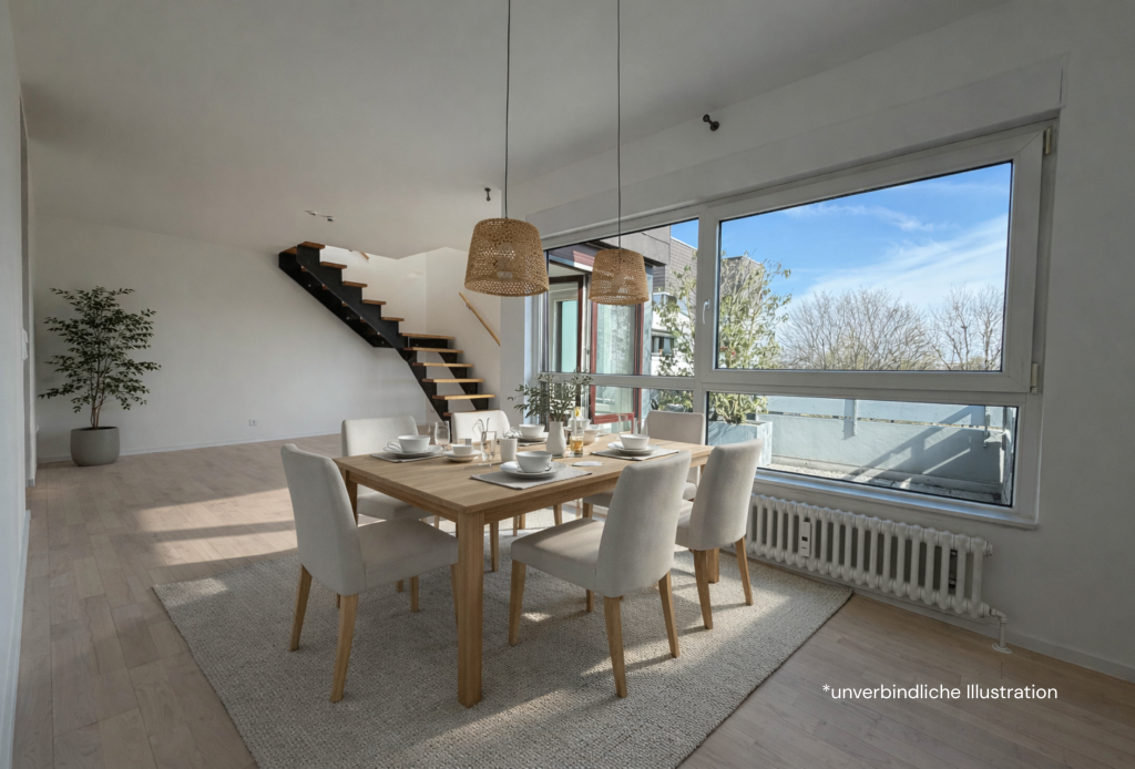 Für gehobene Ansprüche! Exklusive 5 Zimmer-Maisonette-Wohnung mit Traumhafter Dachterrasse! - Essbereich (43687)