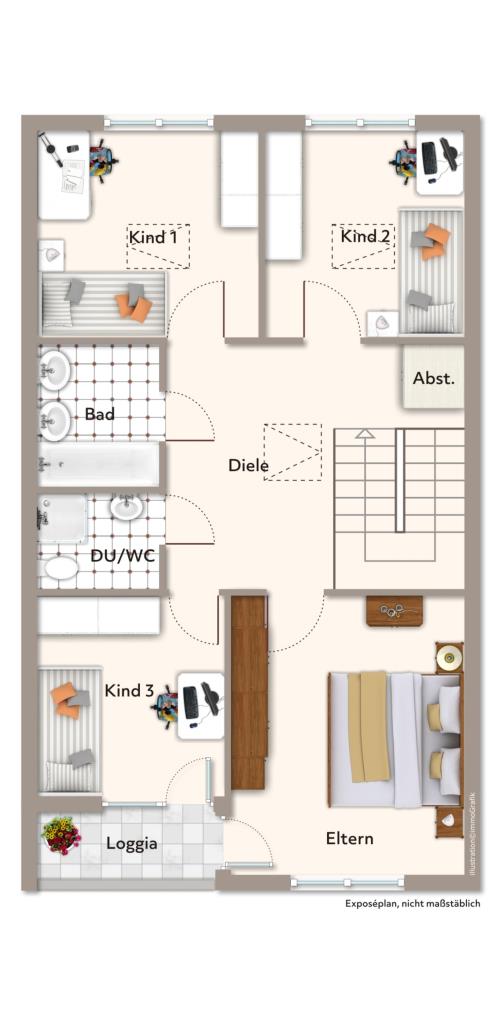 Erbpacht! Attraktives Reihenmittelhaus mit Garten in Sindelfingen! - Obergeschoss (42740)