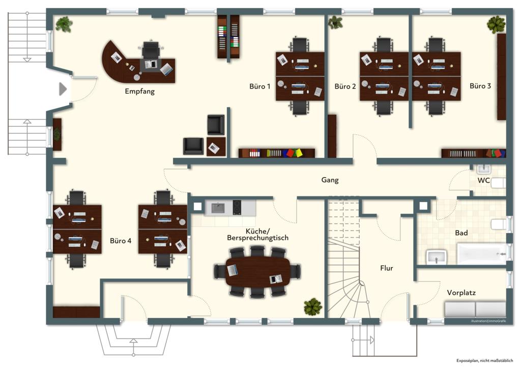 Ideale Gastro, Büro oder Praxis direkt am Marktplatz von Altdorf! - Grundriss (24432)
