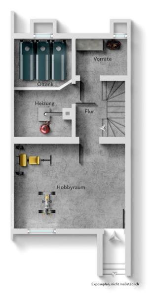 Modernes Wohnambiente! Attraktives Reihenmittelhaus in ruhiger Wohnlage! - Untergeschoss (46470)