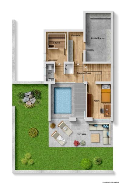 Einmalige Gelegenheit! Exklusives Traumhaus mit toller Wellness-Oase! - Untergeschoss (52529)