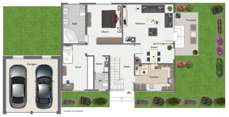 Traumhaus für die Familie! Tolles Einfamilienhaus mit idealem Blick ins Grüne! - Erdgeschoss (43829)