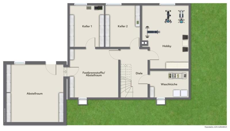 Wohntraum erfüllen! Extravagantes freistehendes Einfamilienhaus in Gruibingen! - Untergeschoss (44521)