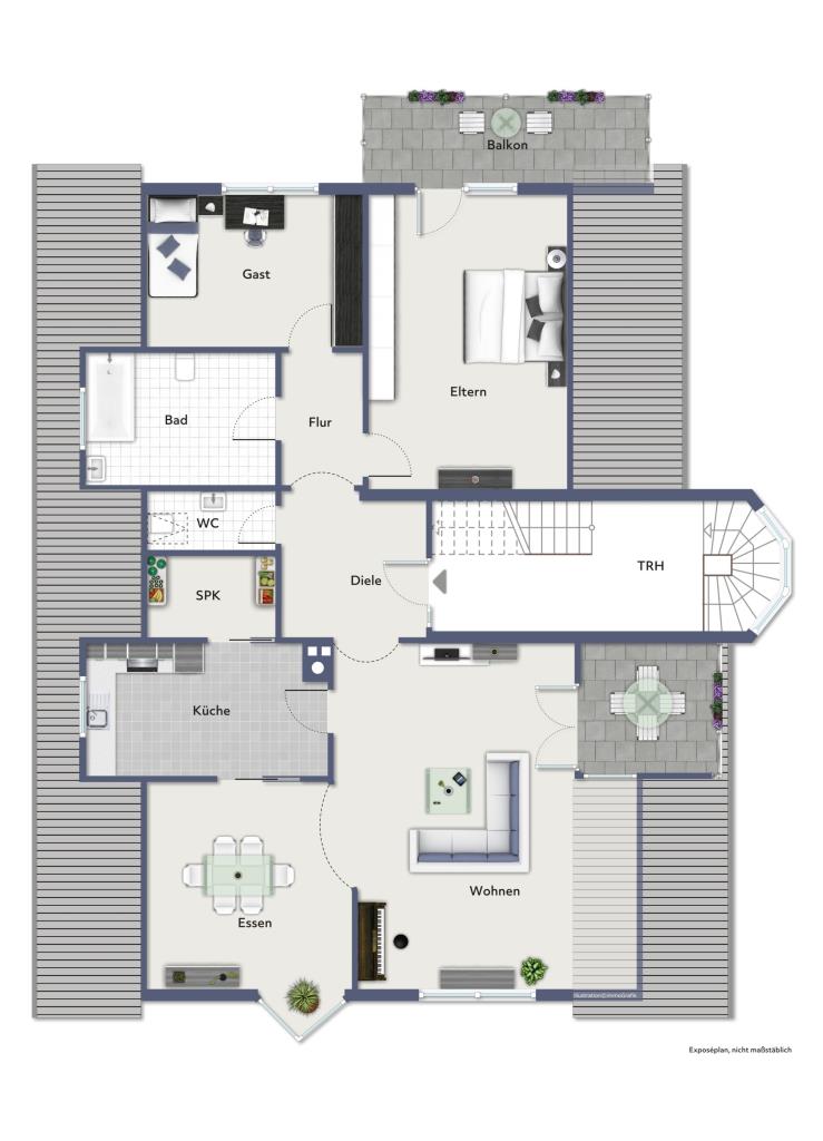 Exklusives Angebot! Ideales Wohn/- Geschäftshaus für gehobene Ansprüche! - Grundriss (DG) (31120)