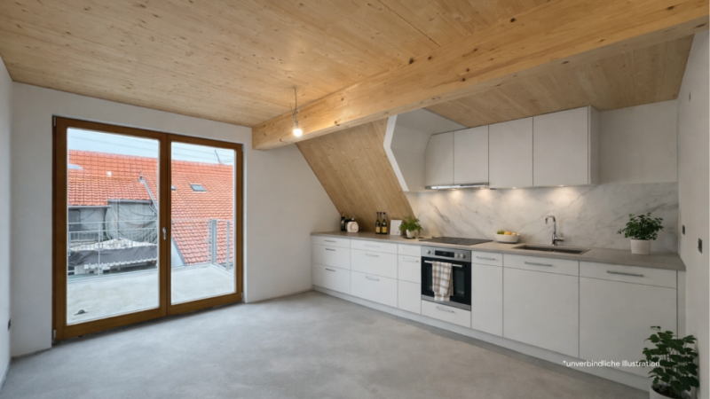 Einziehen & Wohlfühlen! Traumhafte 3 Zimmer-Wohnung mit Süd-Dachterrasse! - Küche (46717)