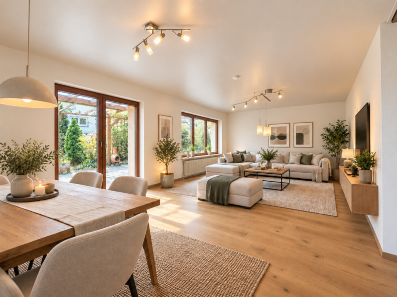 Bungalow mit Split-Level-Architektur! Jetzt nach eigenen Vorstellungen Gestalten! - Wohnzimmer (Illustration) (53744)
