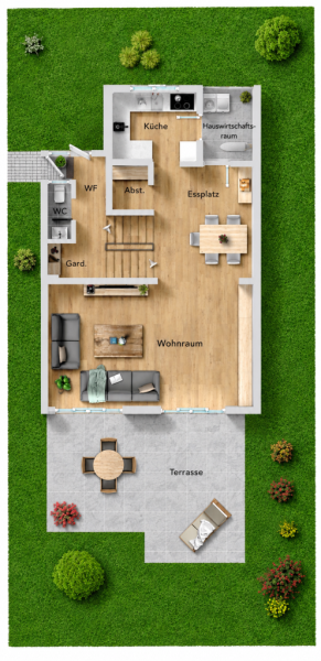 Bungalow mit Split-Level-Architektur! Jetzt nach eigenen Vorstellungen Gestalten! - Grundriss EG (53741)