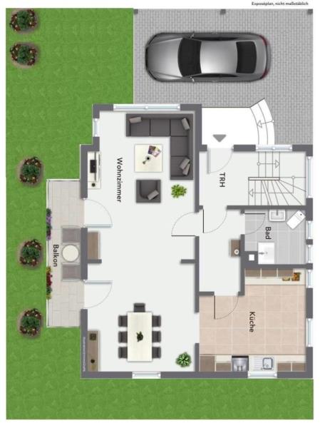 Interessante Fernsicht! Attraktives freistehendes Einfamilienhaus mit Garten! - Erdgeschoss (51045)