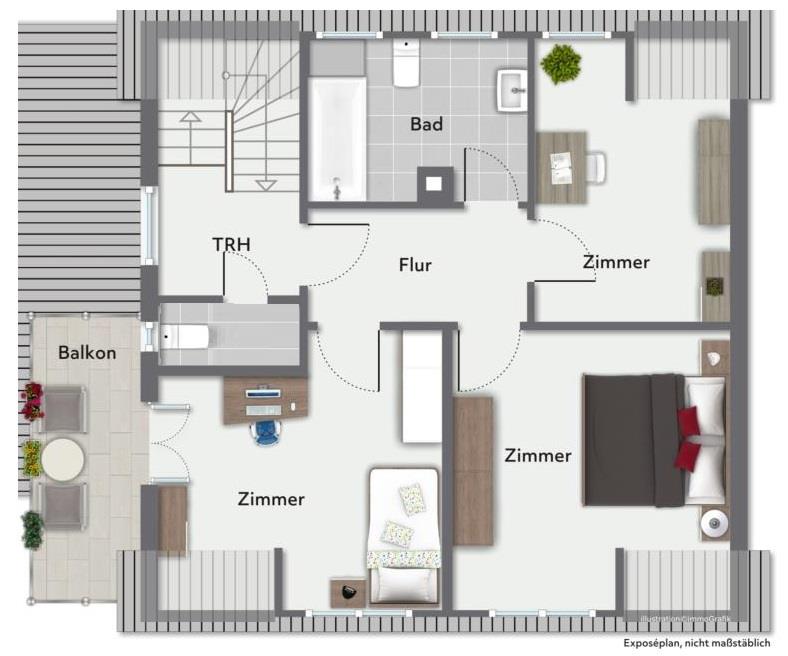 Liebevoll gepflegtes Einfamilienhaus mit tollem Garten in Wiesensteig! - Dachgeschoss (39779)