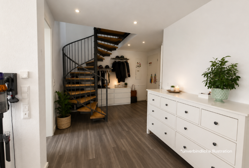 Moderne 4 Zimmer-Maisonette-Wohnung mit tollem Blick auf die Burg! - Flur (46323)