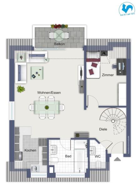 Moderne 4 Zimmer-Maisonette-Wohnung mit tollem Blick auf die Burg! - Wohnebene 1 (46321)