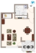 Grundriss - Klein, fein und mit Blick ins Grüne – charmante 1-Zimmer-Wohnung mit Sonnenbalkon
