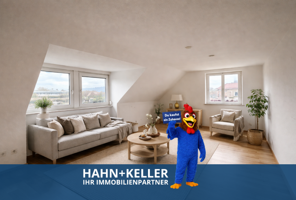 Sofort beziehbar! Interessante 2 Zimmer-Wohnung in Stuttgart-Bad Cannstatt! - Wohnzimmer mit Klischee (43221)