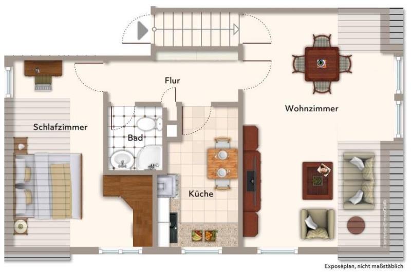 Dachgeschosscharm trifft Neckarblick - Lichtdurchflutete 2-Zimmer Wohnung mit perfekter Anbindung! - Grundriss (51452)