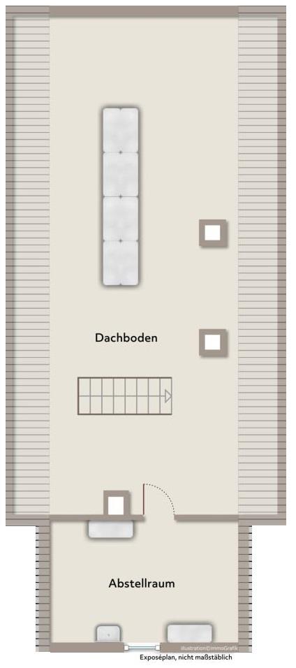 Sofort beziehbar! Interessante 2 Zimmer-Wohnung in Stuttgart-Bad Cannstatt! - Grundriss(Spitzboden) (36019)