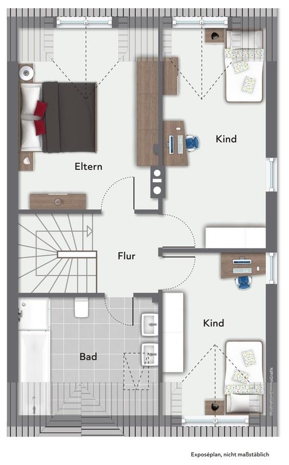 Charmantes Domizil für die Familie! Reiheneckhaus mit Terrasse & Garten! - Dachgeschoss (42345)