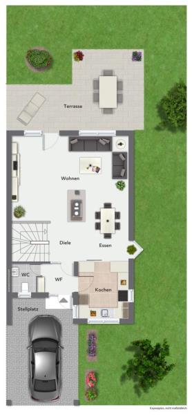 Interessant für Familien! Attraktives Reiheneckhaus mit Terrasse & Garten! - Erdgeschoss (44510)