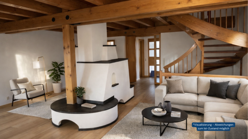 Interessant für Familien! Attraktives Reiheneckhaus mit Terrasse & Garten! - Wohnzimmer (44514)