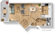 Grundriss Ebene 1 - Sofort beziehbar! Charmante 3,5 Zimmer-Maisonettewohnung in sonniger Wohnlage!