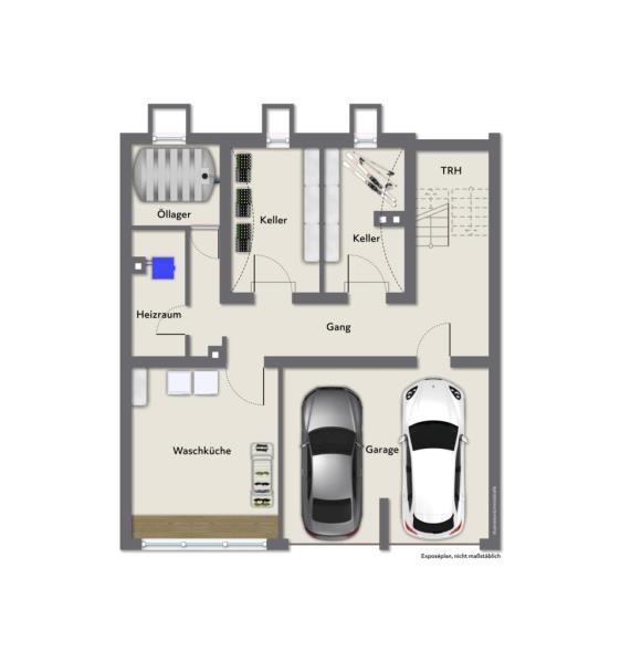 Ideales Angebot! Stattliches Zweifamilienhaus in ruhiger sonniger Wohnlage! - Grundriss Untergeschoss (51586)