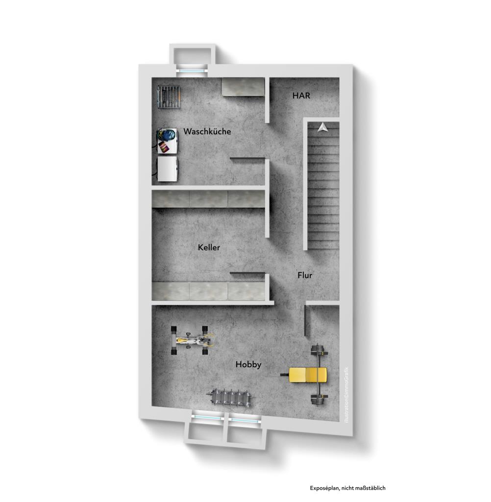 Ankommen & Wohlfühlen! Stilvolles Doppelhaus in ruhiger Lage von Deizisau - Untergeschoss (43934)