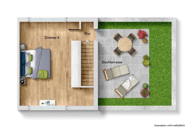 Ankommen & Wohlfühlen! Stilvolles Doppelhaus in ruhiger Lage von Deizisau - Dachgeschoss (46655)