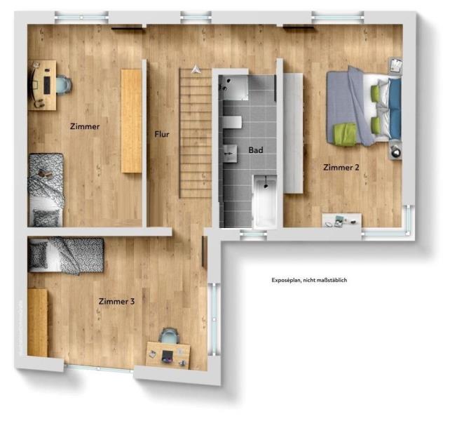 Ankommen & Wohlfühlen! Stilvolles Doppelhaus in ruhiger Lage von Deizisau - Obergeschoss (46654)
