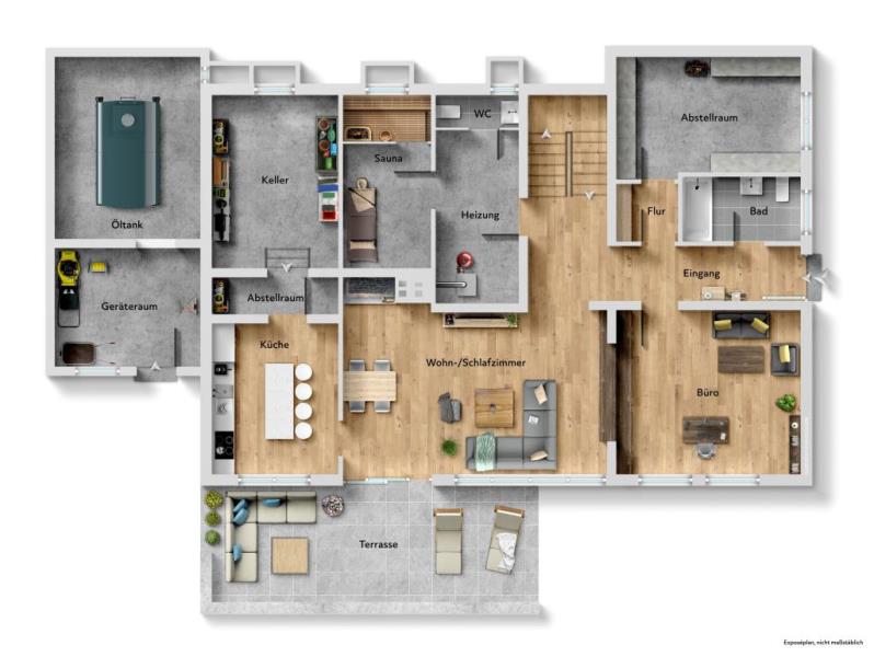 Großzügiges Familienhaus – ca. 280 m² Wohnfläche, schöner Garten und herrliche freie Aussicht - Grundriss Erdgeschoss (54110)