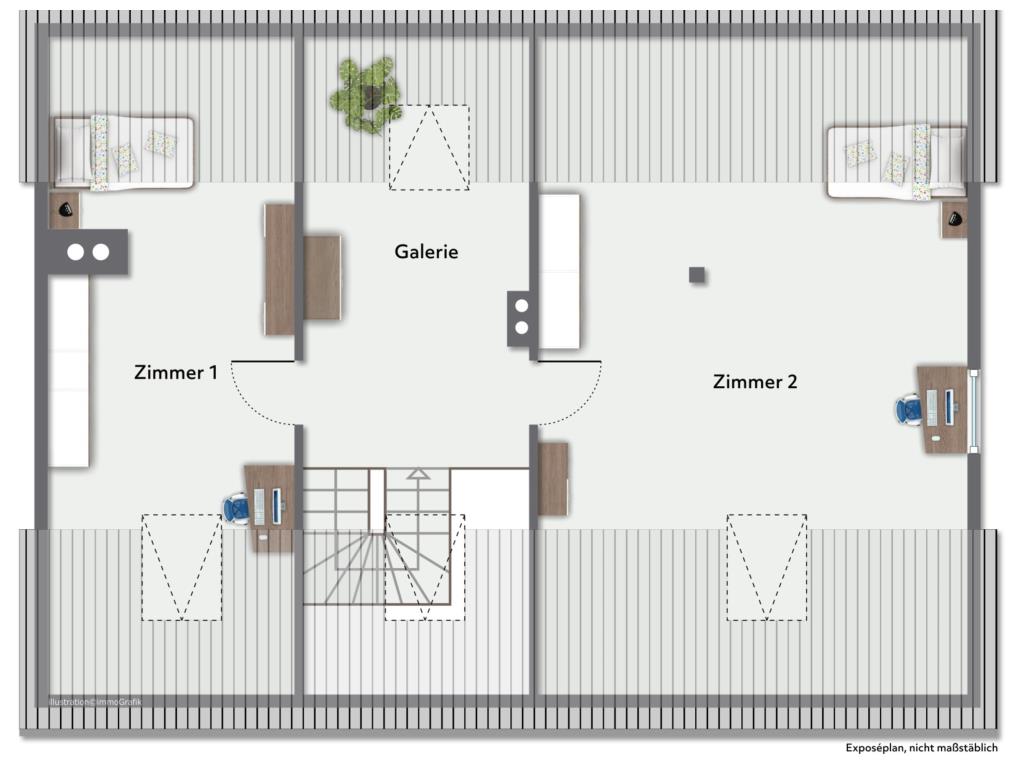 Wohnen & Arbeiten! Gemütliches Wohn/- Geschäftshaus in Winzingen! - Grundriss Dachgeschoss (36499)