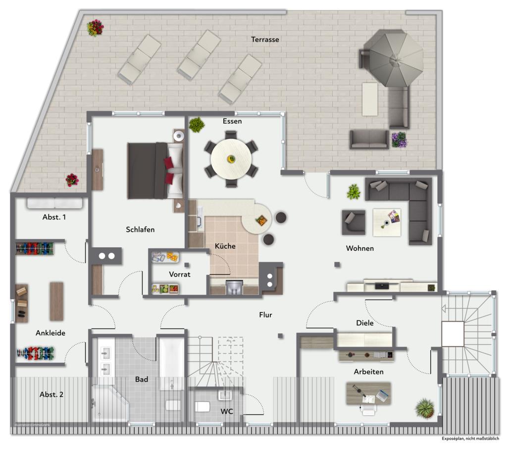 Wohnen & Arbeiten! Gemütliches Wohn/- Geschäftshaus in Winzingen! - Grundriss Obergeschoss (36498)