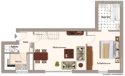 Ebene 1 - Zentrale Wohnlage! Attraktive 2,5 Zimmer-Wohnung mit ausgebauter Dachbühne und Garagenstellplatz!